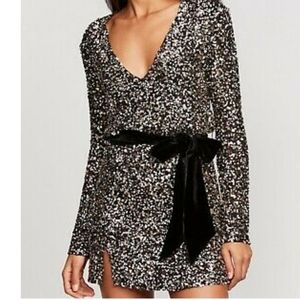 NWT Free People Sequin Dress with Velvet Belt